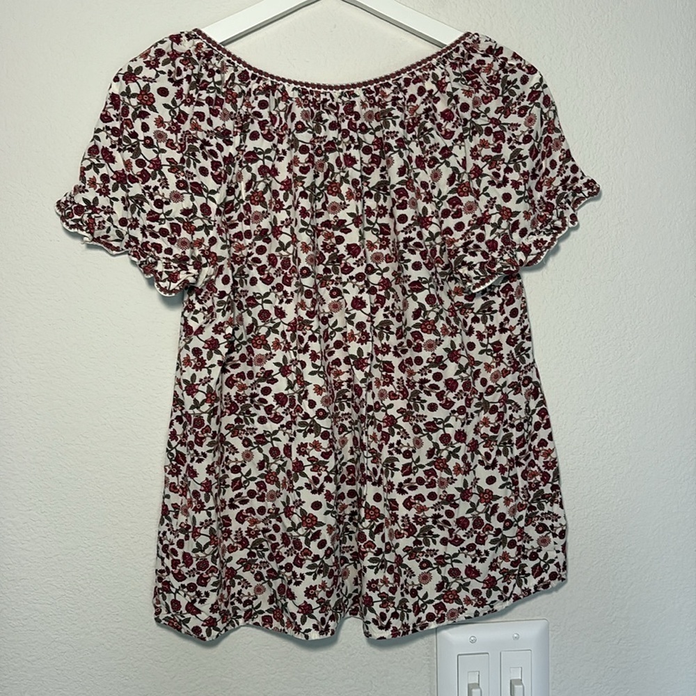 Max Studio Floral Print Women's Top Medium - Picture 4 of 4